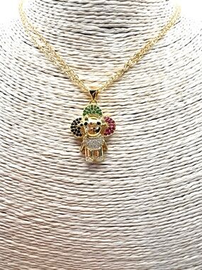 Multicolor Gold-Tone Pendant Necklace